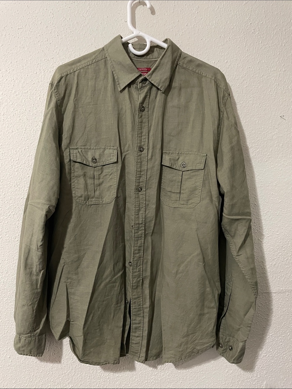 Merona Olive Green Button-Front Shirt